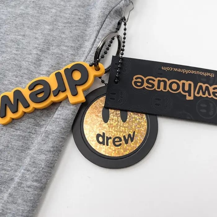 Drew House T-Shirt Smiley à manches courtes haut court de Style de rue