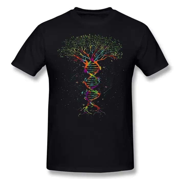 Arbre de vie drôle ADN Geek t-shirts graphique coton Streetwear à manches courtes cadeaux d'anniversaire Style d'été T-shirt vêtements pour hommes