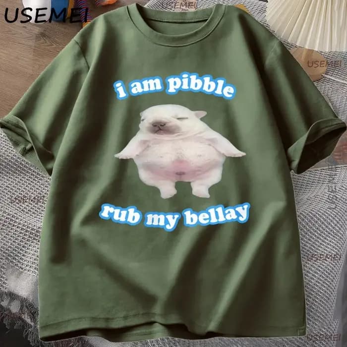 Bleu Pibble T-shirt drôle chien Meme