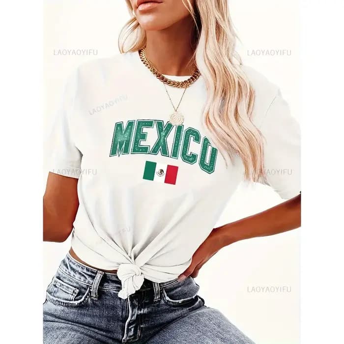 Jour de l'indépendance mexicain femme graphique t-shirts Viva mexique homme été haute qualité coton t-shirt mode décontracté extérieur hauts
