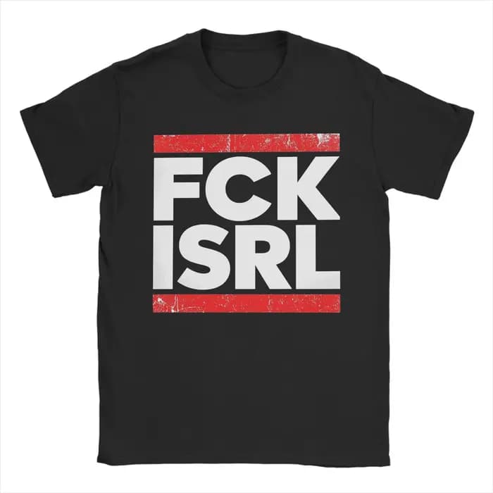 T-shirt imprimé FCK ISRL pour hommes et femmes, vêtements en pur coton