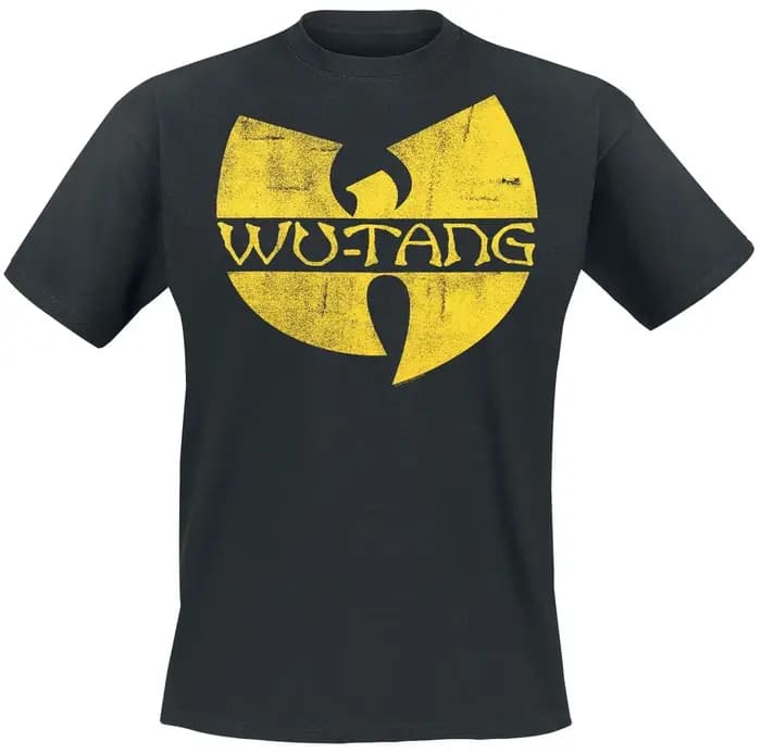T-shirt noir avec imprimé jaune