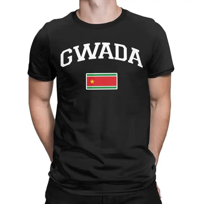 T-shirt Oversize d'été avec drapeau de la Guadeloupe – Nouveauté Gwada – T-shirts en coton pour couple – Motif génial – Hauts à manches courtes