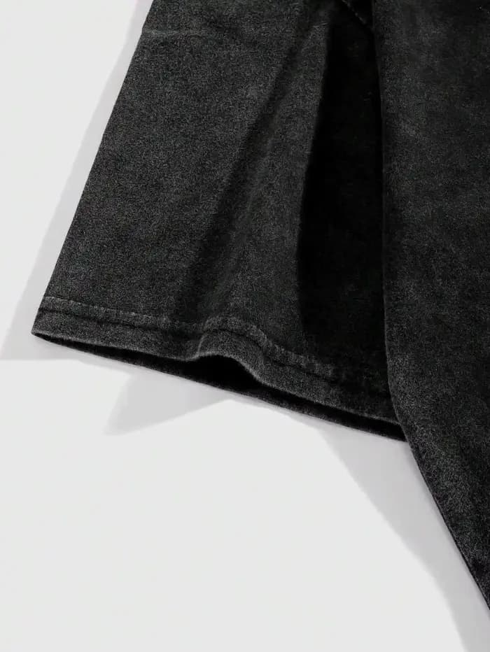 Vintage noir léopard et Jaguar lavé t-shirt Y2K hommes femmes Y2k Streetwear coton