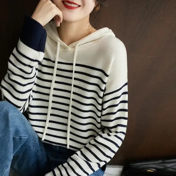 Sweat à capuche rayé pour femmes coton Designer 2025 tendance pas cher Emo haute qualité Y 2k Vintage pull femme hauts