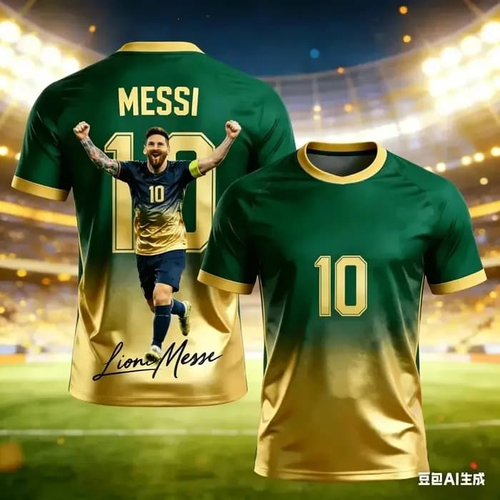 T-shirt de sport de football pour hommes - Messi imprimé en 3D