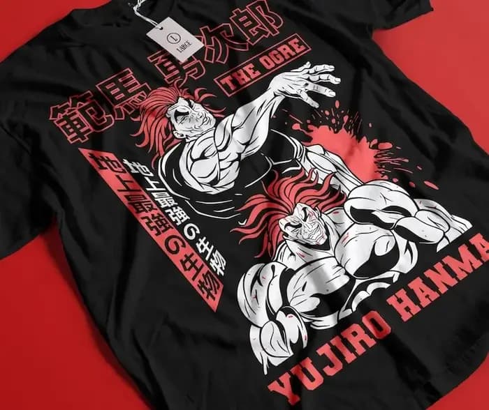 Chemise Jack Hanma, T-shirt de la série Baki Hanma, chemise Baki The Grappler