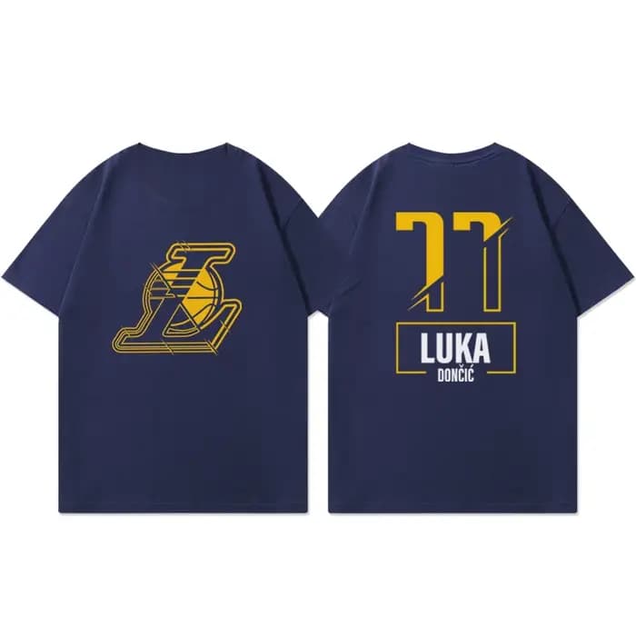 T-shirt à manches courtes Lakers Luka Doncic pour femmes et hommes