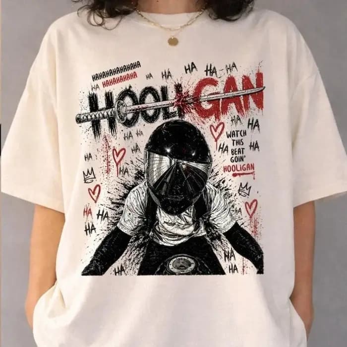 T-shirt surdimensionné à motif motard Rogue