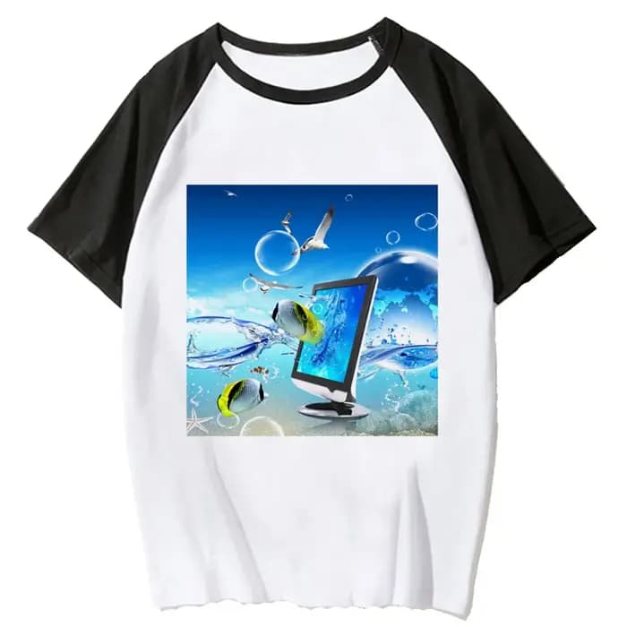 Frutiger Aero chemise adolescent Grunge classique années 80 numérique harajuku