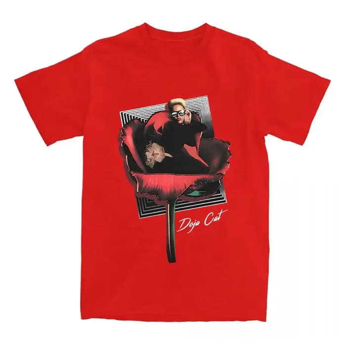 VIE IN BLOOM T-SHIRT Doja chat mode chanteur graphique t-shirts coton à manches courtes femme