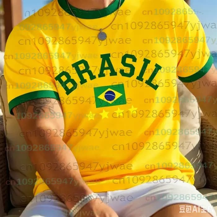 Nouveaux Maillots de Football Brésil 2026 pour Hommes – T-shirts Classiques God Brazil à Manches Cou