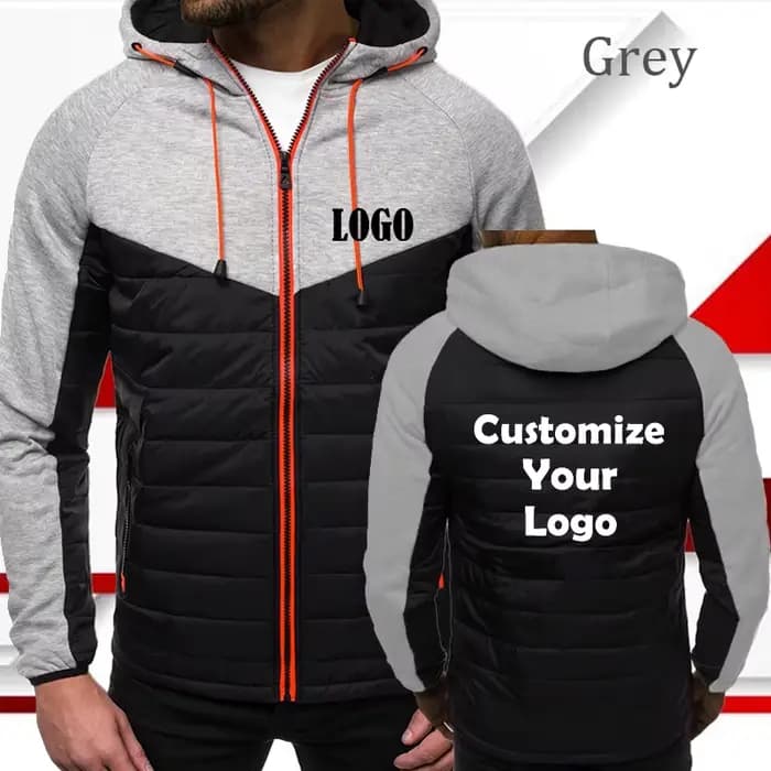 Veste à fermeture éclair imprimée personnalisée pour hommes