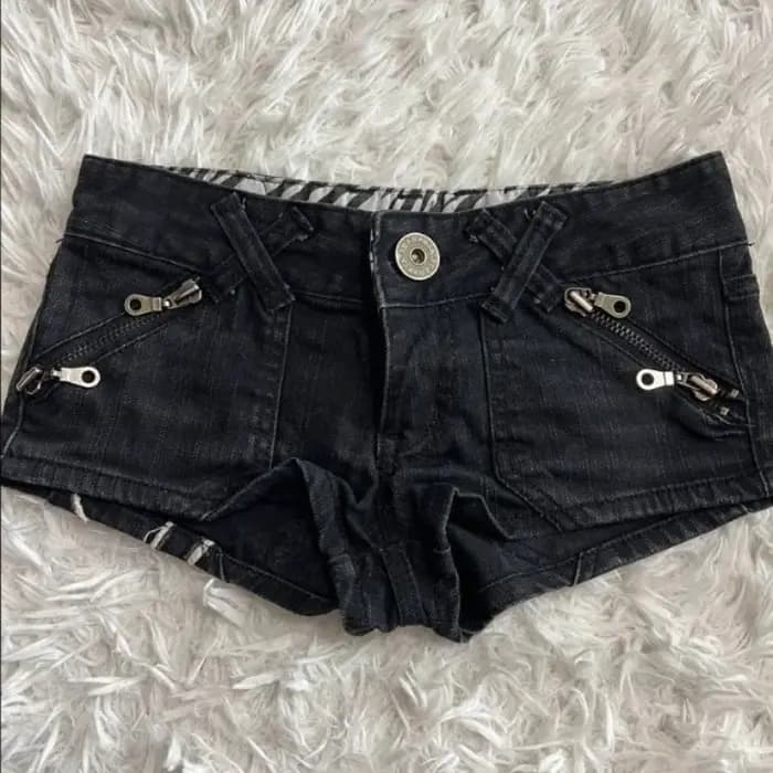 Hip hop mode vêtements de rue impression graphique style femmes shorts noirs ins y2k goth slim denim