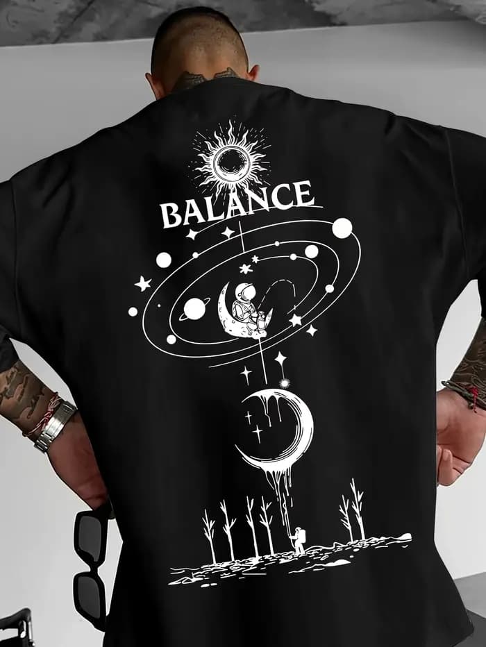 T-shirt ample à motif étoile d'été pour hommes