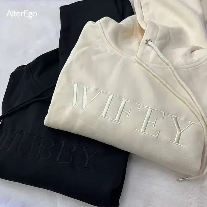 Sweats à capuche unisexes assortis brodés pour couple