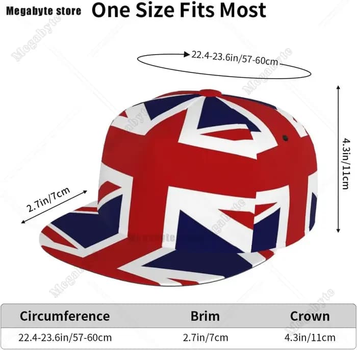 Casquette de baseball britannique réglable unisexe