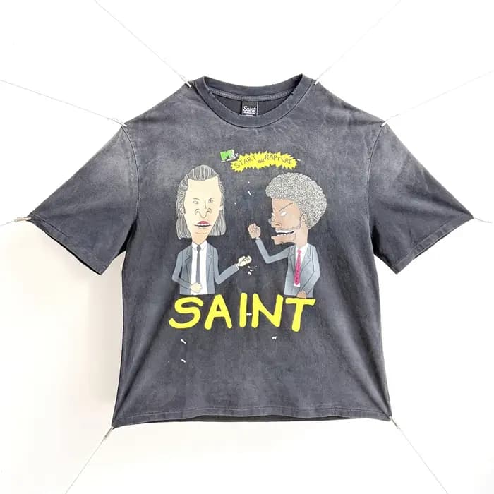 T-shirt à col rond rétro style célébrité Y2K SAINT 1:1