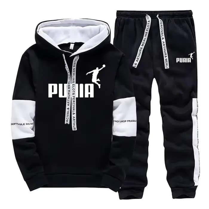 Ventes Flash : Survêtement Homme Imprimé Décontracté – Sweat à Capuche et Pantalon Sportswear pour Activités de Plein