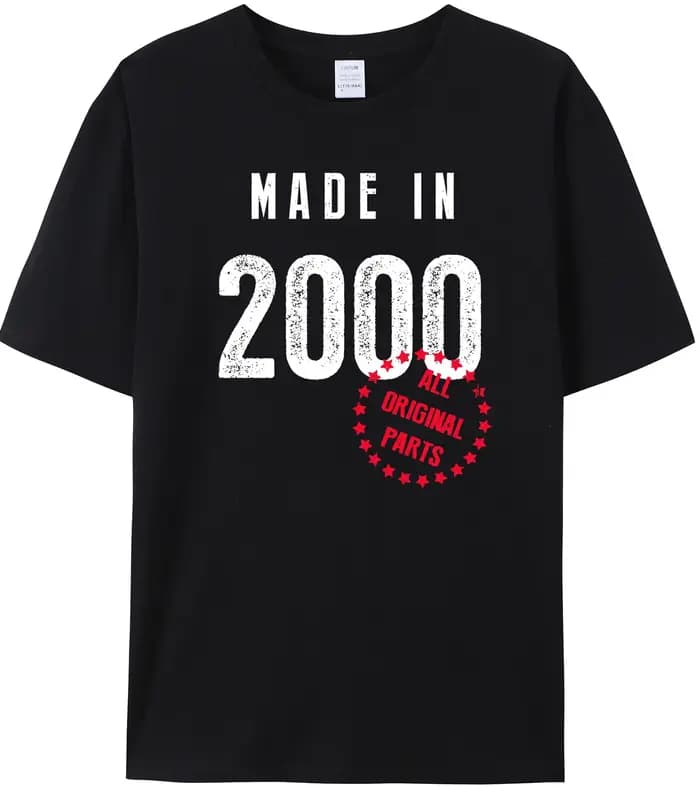 Fabriqué en 2000/2001/2002/2003/2004/2005 petit ami t-shirts Hip Hop cadeau d'anniversaire top t-shirts 100% coton Cool t-shirt