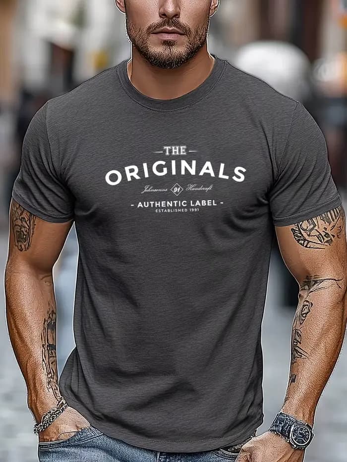 T-shirt à col rond en pur coton pour hommes