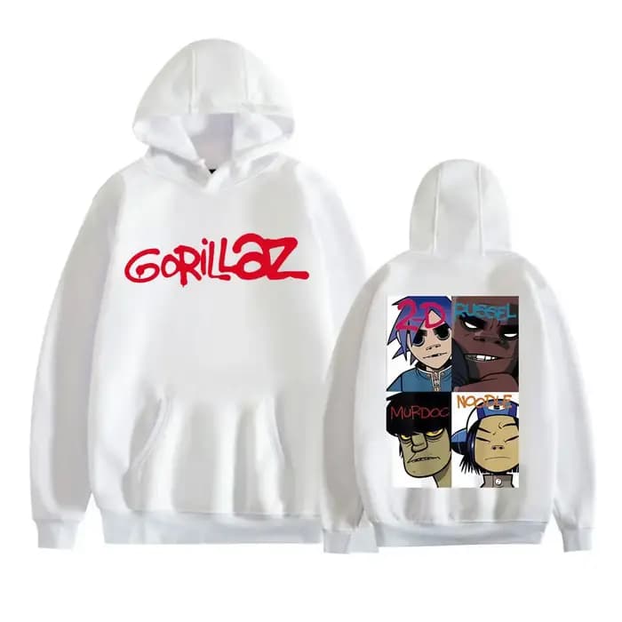Gorillaz bande visage Arts graphique à capuche hommes femmes vêtements rétro dessin animé à manches longues sweat mode
