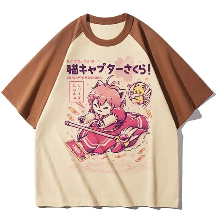 Sakura carte Captor chemise femmes Pastel université femmes graphique rétro t-shirt rétro kawaii uni