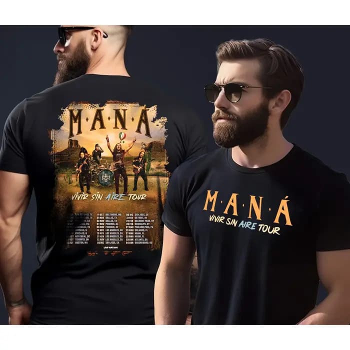 Mana Tour T-shirt 2025 T-shirt en coton confortable pour hommes femmes rue décontracté coton cadeau
