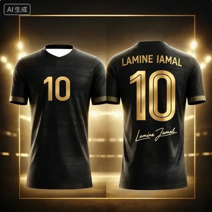 Nouveau Maillot de Foot Imprimé en 3D Lamine Yamal 2026 – T-shirt Sportif Respirant et Séchage Rapide pour l'Été et les Activités en Extérieur