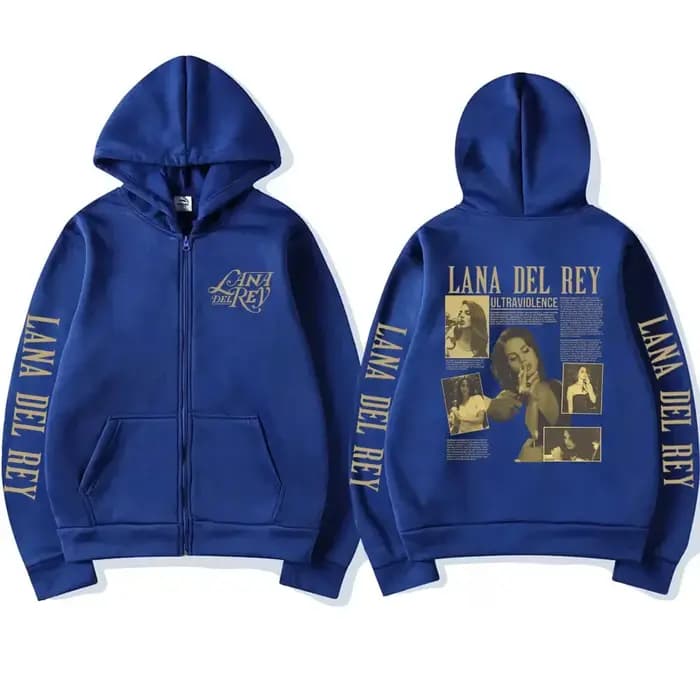 Sweat à capuche rétro Lana Del Rey pour hommes et femmes, fermeture éclair, Album de musique Ultravi