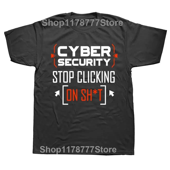 T-shirt en coton à manches courtes Don't Click Hacker pour hommes
