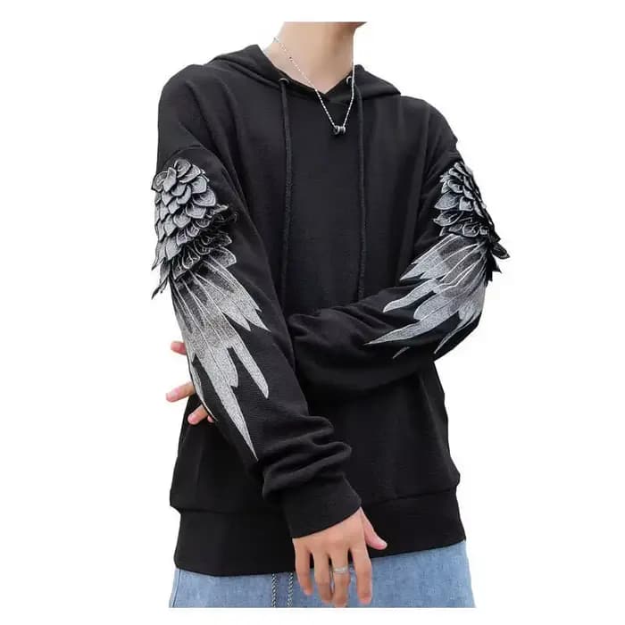 Sweat-shirt à capuche brodé pour hommes, vêtements Hip Hop, blanc, de luxe, sans marque, Streetwear,