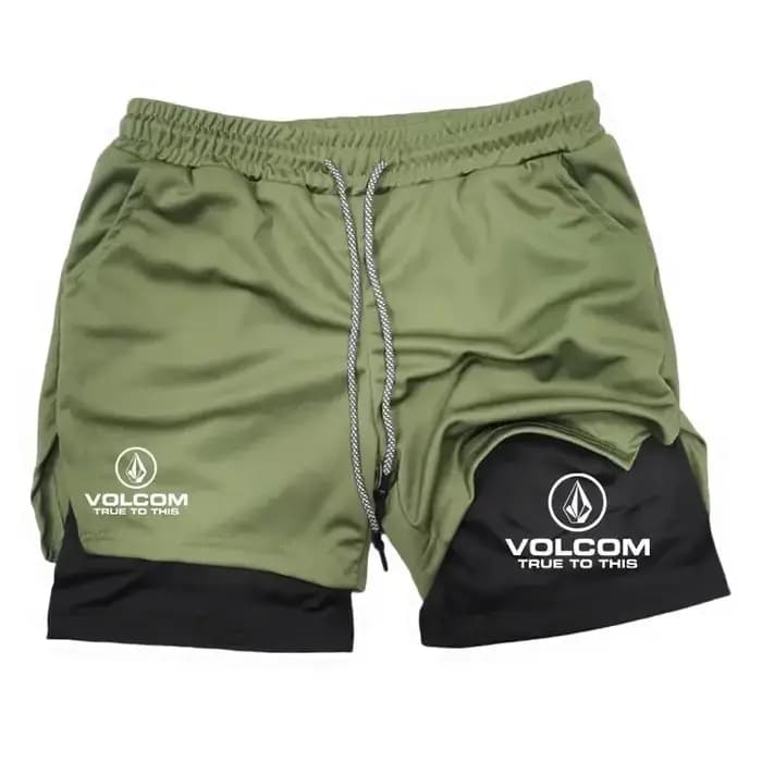 Short de sport imprimé 2-en-1 pour homme VOLCOM, idéal pour la course à pied, le jogging, la remise