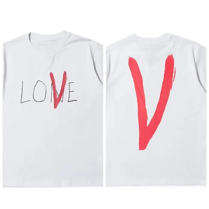Nouveau T-shirt ample à manches courtes VLONE LIFE Limited 19ss avec imprimé lettres Graffiti LOVE pour hommes et femmes