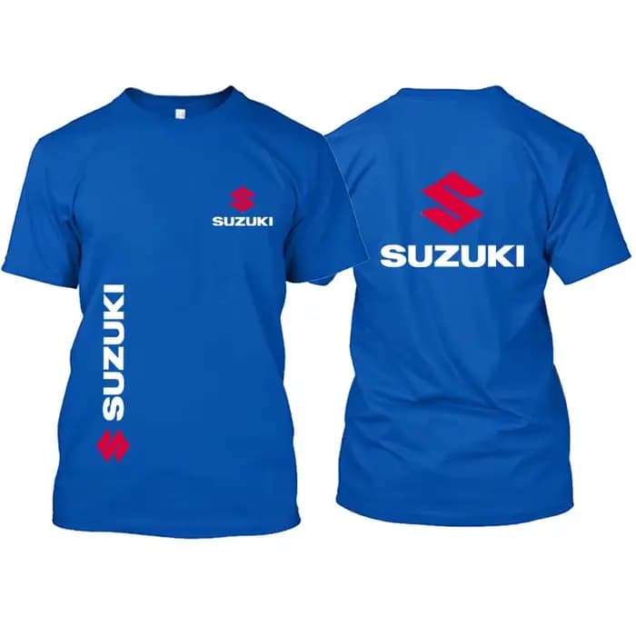 T-shirt d'été en pur coton pour hommes et femmes avec logo Suzuki pour compétition moto et sortie décontractée extérieur