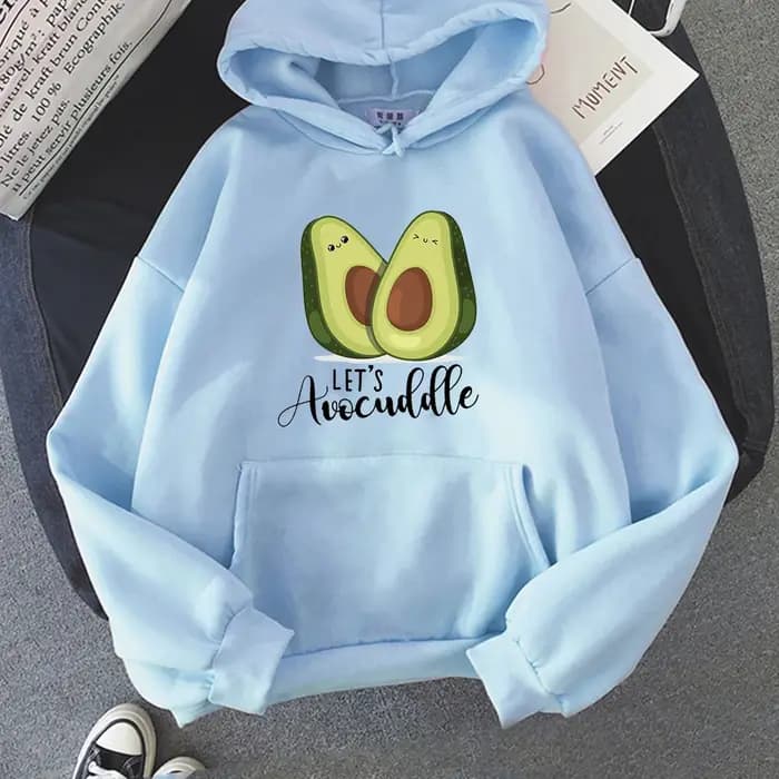 Sweat à capuche imprimé avocat de dessin animé pour adolescents