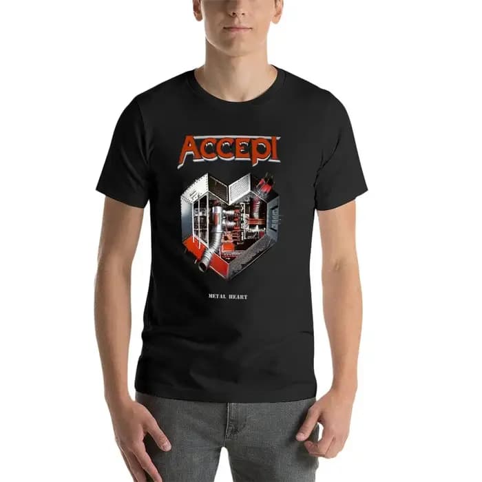 Accept-T-Shirt Vintage Surdimensionné pour Homme