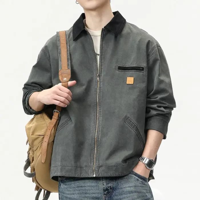 Veste cargo vintage américaine pour hommes, manteau de haute qualité, marque de mode, lavage à faire