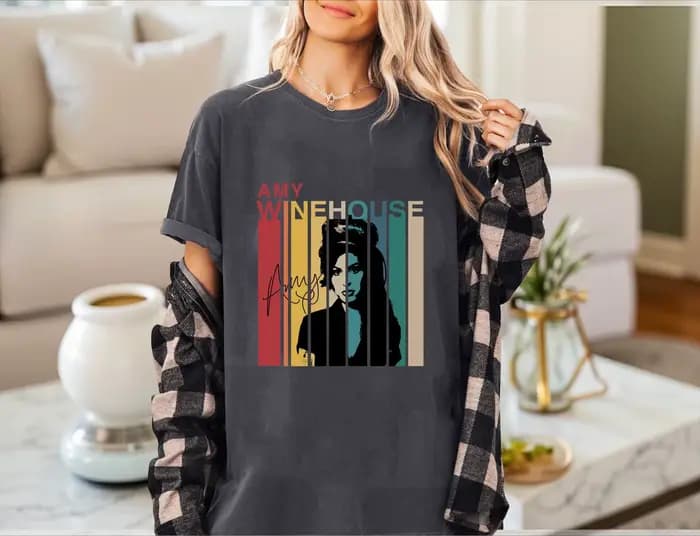 T-shirt imprimé Amy Winehouse pour femmes