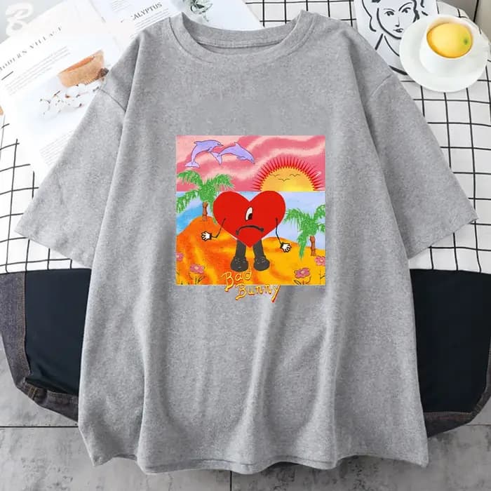 T-shirt à manches courtes Bad Bunny pour hommes et femmes