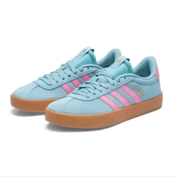 Chaussures de skate authentiques en daim cyan rose avec semelle en caoutchouc