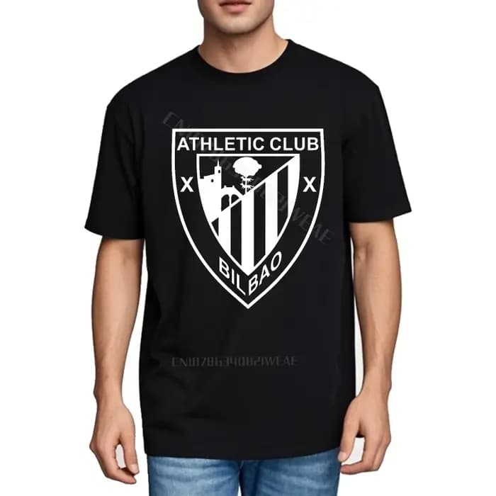 Rock t-shirt Streetwear col rond t-shirt athlétique Club Bilbao Logo Design coton grande taille t-sh