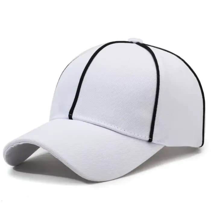 Casquette d'arbitre professionnelle réglable noire/blanche avec bordure contrastante – Chapeau de sp