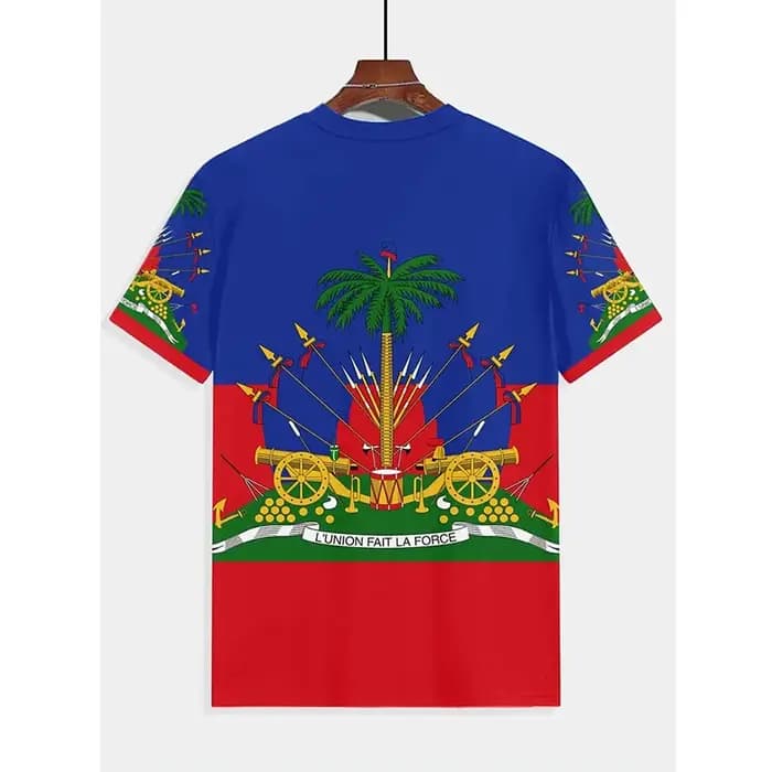 T-shirt 3D décontracté pour homme d'Haïti