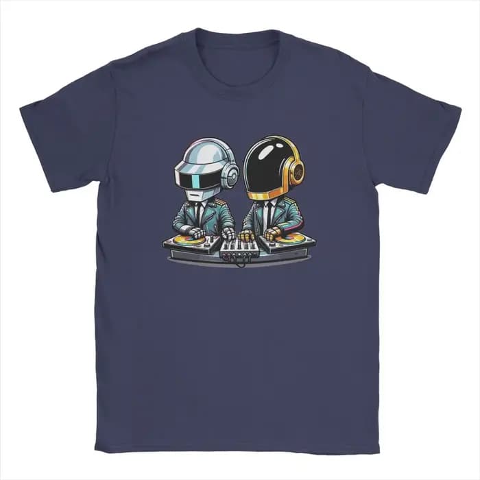T-shirt manches courtes col rond homme, estival et humoristique, en coton, Daft Punk