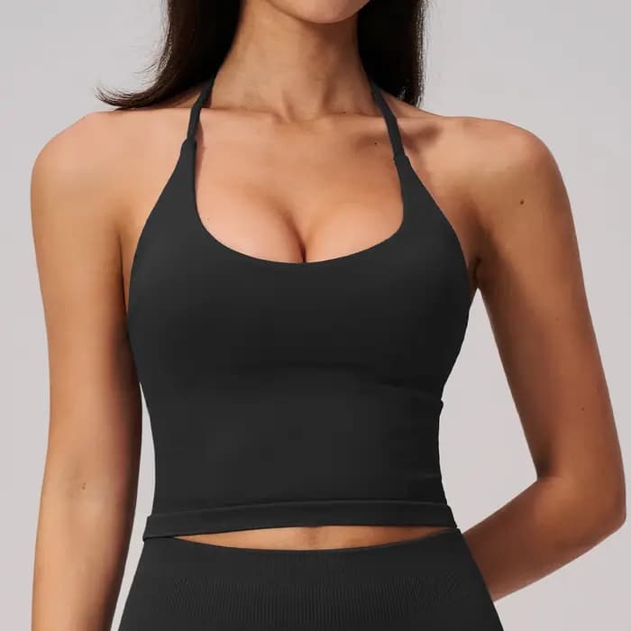 Vêtements de sport pour femme : Débardeur de sport dos nu à col licou