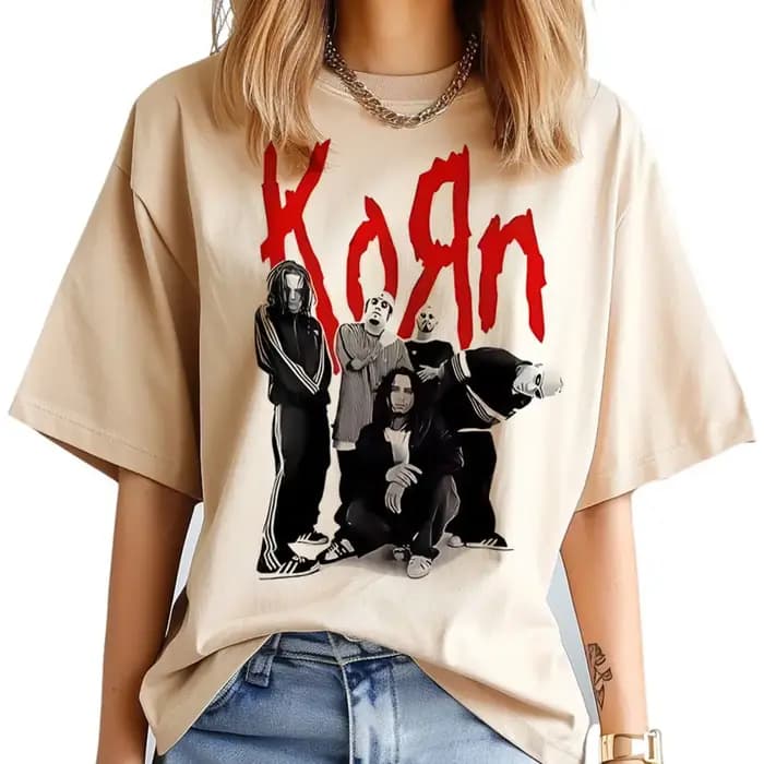 Korn chemise adolescent respirant graphique années 2000 hip hop t-shirt anime kawaii hip hop coréen vêtements