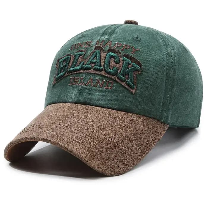 Casquette de baseball FS Green Brown Letter pour hommes
