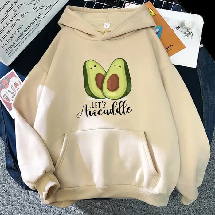Sweat à capuche imprimé avocat de dessin animé pour adolescents