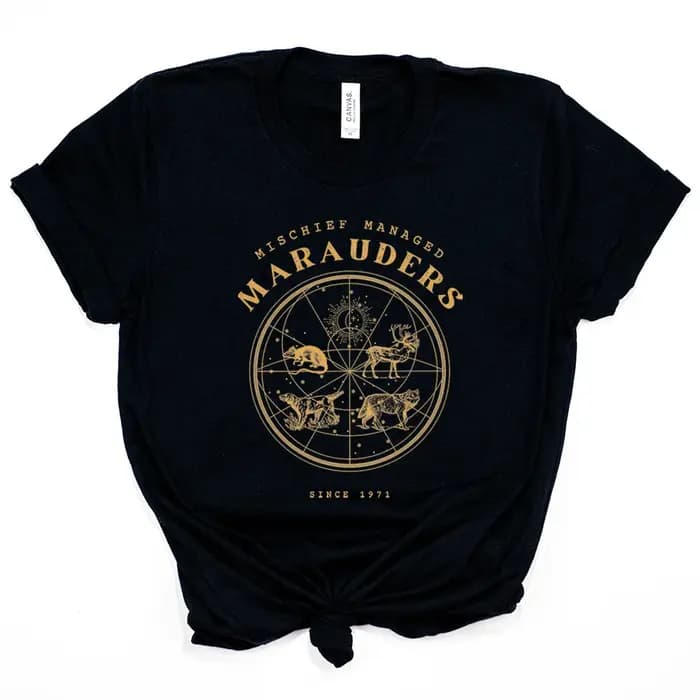 Mischief gérer chemise les Marauders Hp sorcier école T-shirt Fandom Booktok Bookish Merch assistant Halloween hauts Fans cadeau